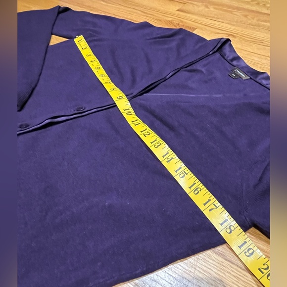 Plum Button down Cardigan, Size Medium - Picture 3 of 8